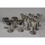 A selection of silver plated goblets