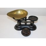 A set of vintage scales & weights