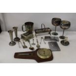 A job lot of assorted metal wares etc