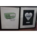 Two framed & signed limited edition prints 56cm collection only