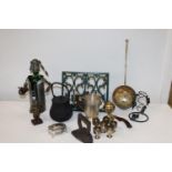 A job lot of assorted metal wares etc