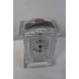 A Royal Albert Crystal mantel clock h16cm