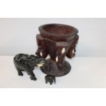 Three collectable African themed wooden items