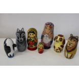 A group of Russian style dolls