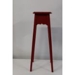 A red painted wooden planter stand h70cm Collection Only