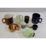 A selection of vintage pottery Hornsea, Carlton etc