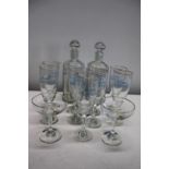A selection of vintage glass ware etc