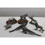 A selection of metal animal figures