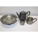 A selection of vintage pewter & plated ware