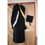 A graduation robe & accessories