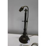 A antique brass table lamp base - stand 41.5cm tall