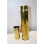 Two WW1 brass shell casings