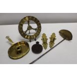 A job lot of assorted brass ware