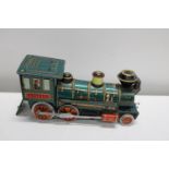 A tin plate toy train / lamp base- length 31.5cm