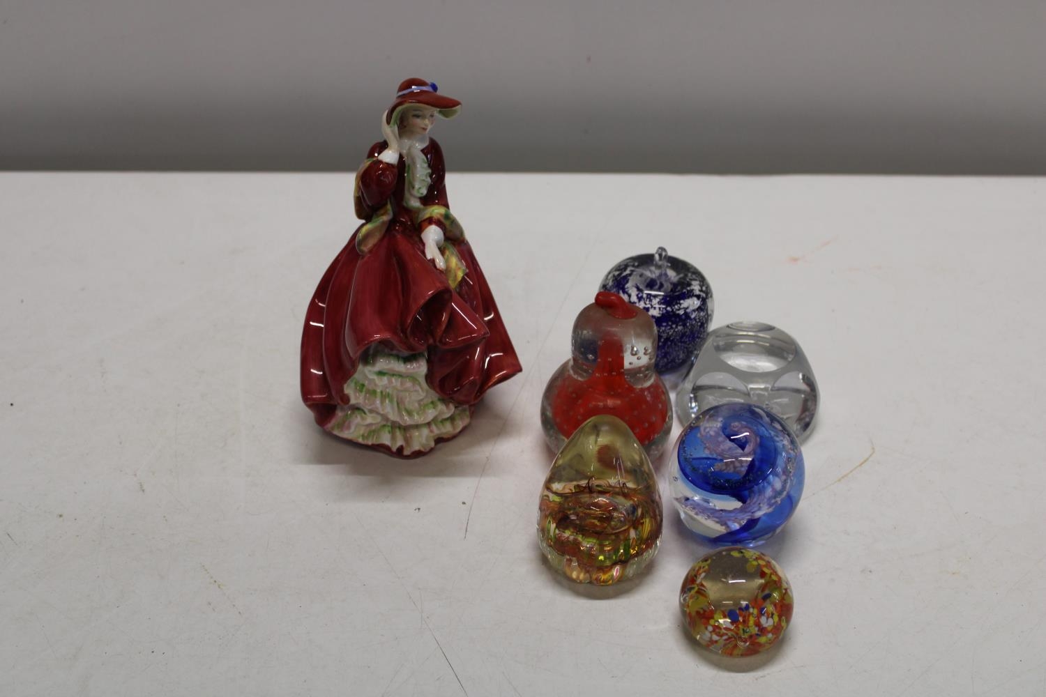 A Royal Doulton figurine & selection of paperweights