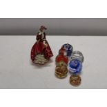 A Royal Doulton figurine & selection of paperweights