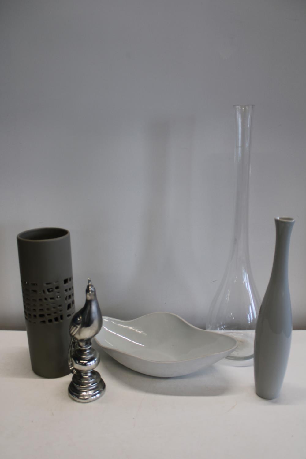 A selection of glass & ceramic items - tallest 60.5cm