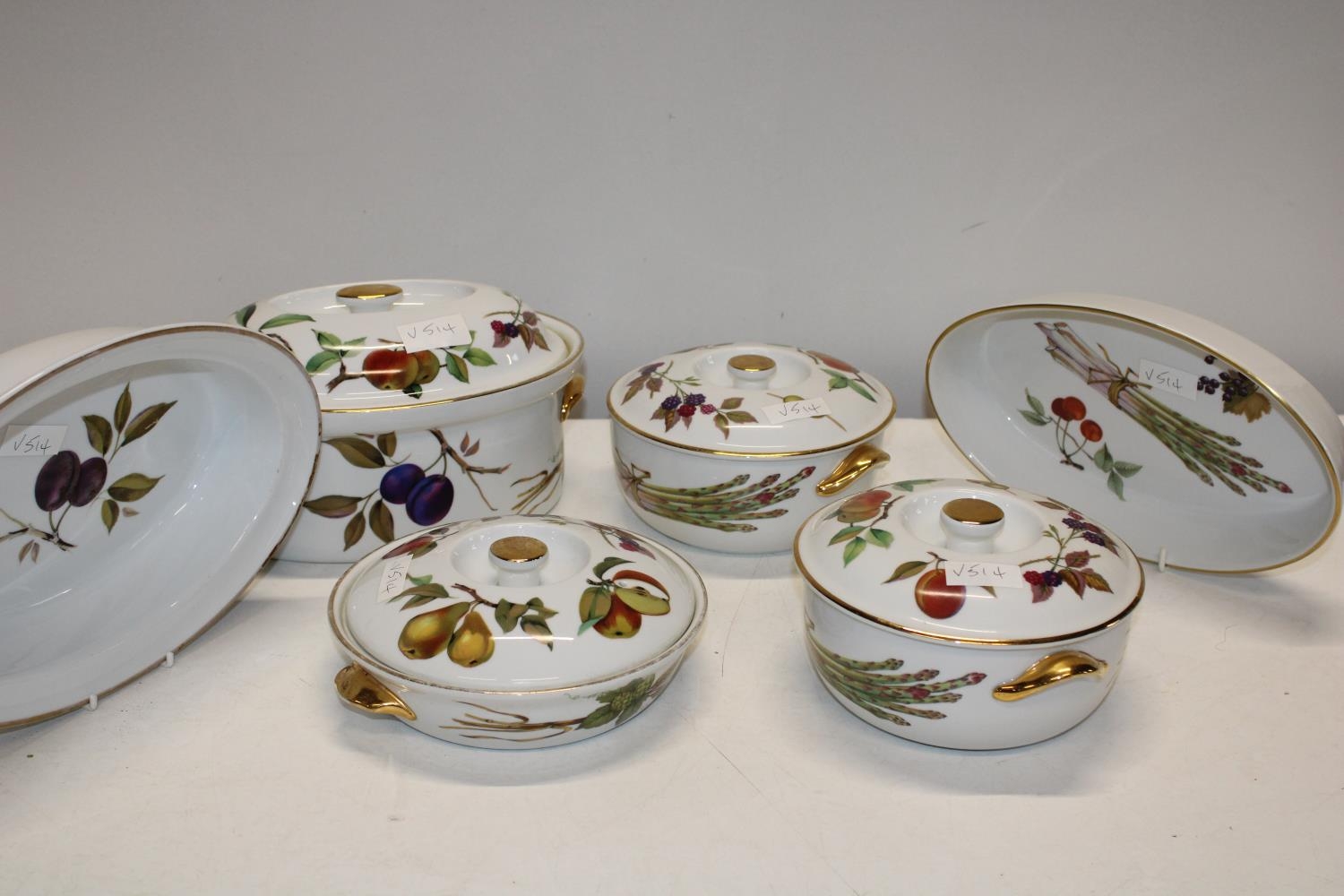 A selection of Royal Worcester Evesham ware