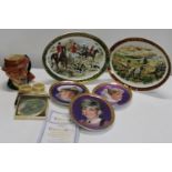 A job lot of collectors plates & other items