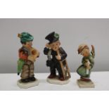 Three collectable German pottery figures - tallest 14.3cm