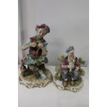 Two vintage Capodimonte figures - tallest approx 32cm