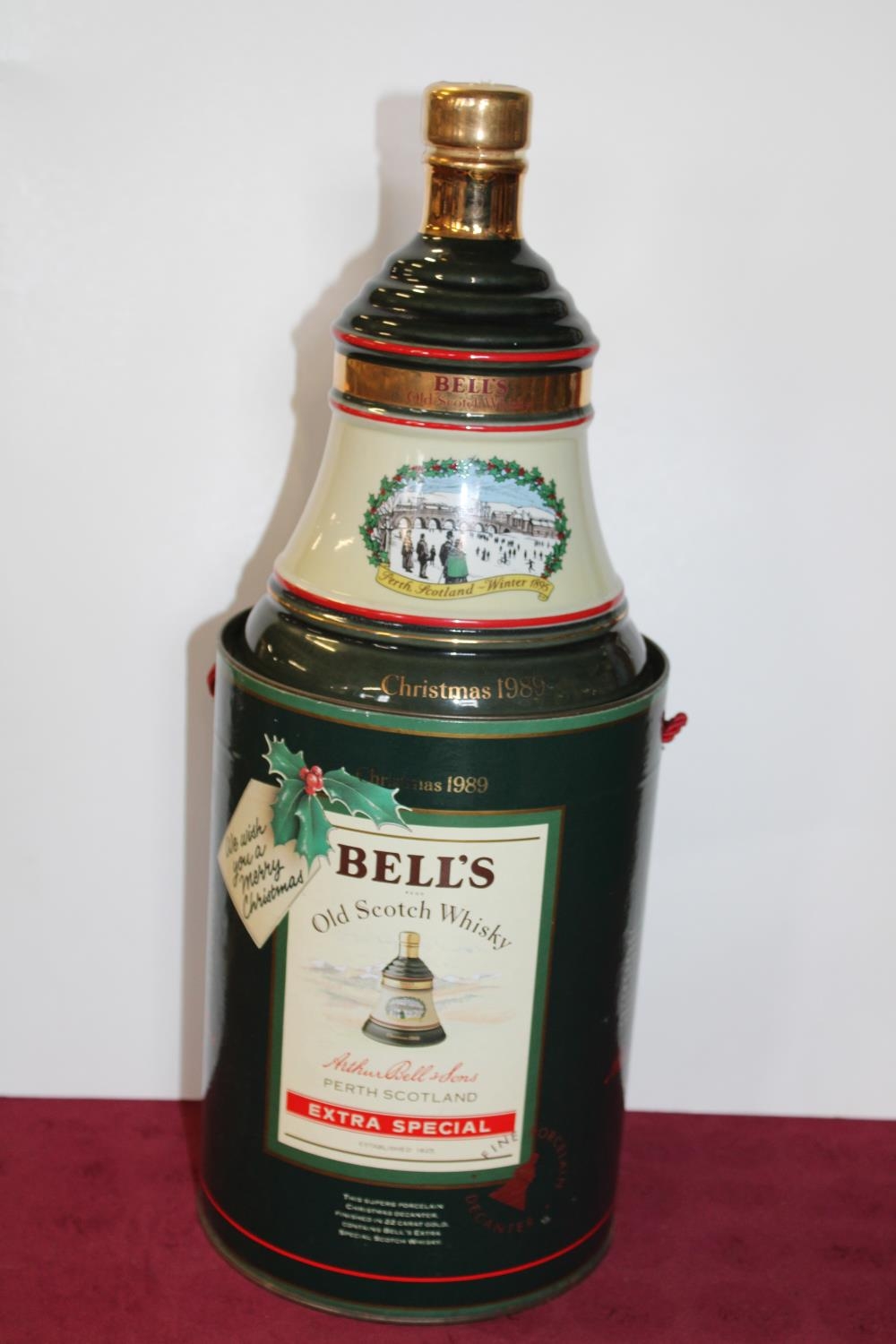 A sealed bottle of Bells whisky for Christmas 1989