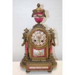 A antique gilt mantel clock (needs attention) 40cm x 23cm