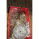 A box of assorted vintage glass ware Collection Only
