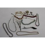 A selection of assorted costume jewellery etc