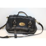 A leather handbag stamped Mulberry