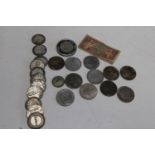 A selection of assorted coins etc