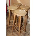 A set of four bar/buffet stools. height 71cm. Collection only