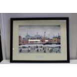 A well framed L.S. Lowry print 87cm x68cm. Collection only