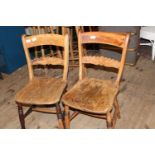 A pair of antique oak chairs. Collection only