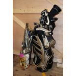 A set of John Letters golf clubs, bag and other golfing accessories collection only
