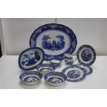 A job lot of assorted blue & white bone china