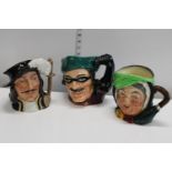 Three vintage Royal Doulton character jugs