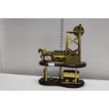 A vintage colliery mining related wooden & brass model