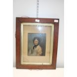 A oak framed portrait of a Victorian woman