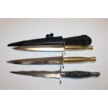 Three Fairbairn Sykes style Commando knives