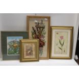 Four framed pieces of artwork, Postage unavailable