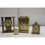 A selection of assorted brass carriage clocks