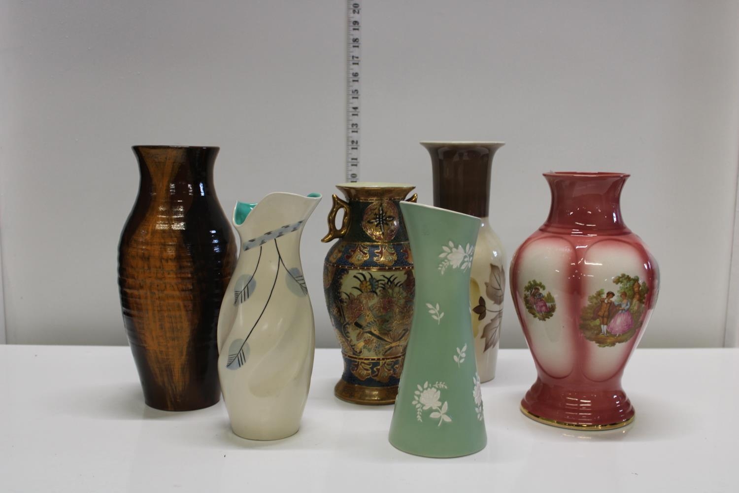 A selection of vintage ceramic vases, Mailing etc