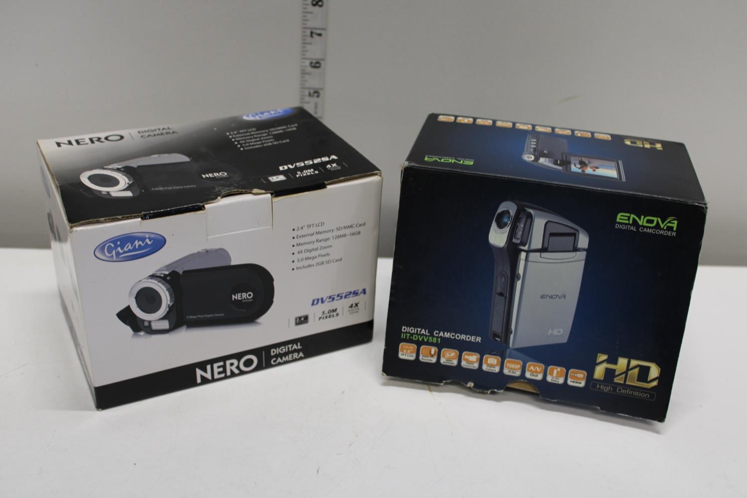 Two boxed cameras