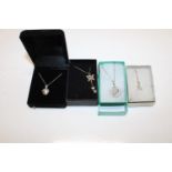 Four 925 silver necklaces