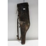 A vintage shoulder of mutton leather gun case