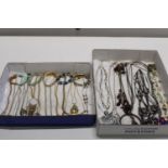 Two trays of costume jewellery