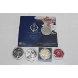 A selection of commemorative coins