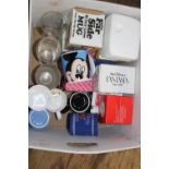 A job lot of assorted advertising mugs etc