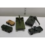 Five Dinky die-cast military models